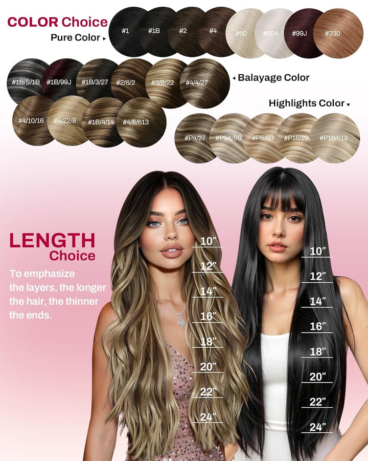 Moresoo Clip in Extensions Echthaar Remy Haarextension Echthaar Clip Doppelt Tressen Clip in Extensi
