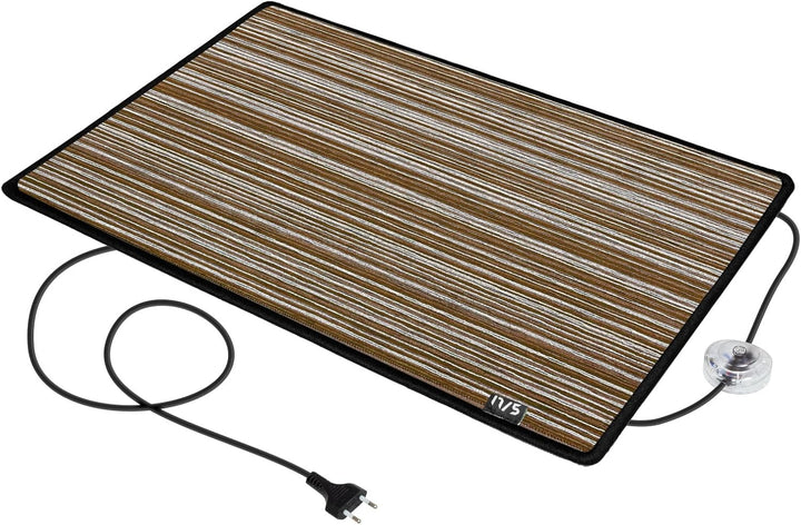 Mi-Heat Chenille Braun 50x75cm Elektrische Heizmatte Bodenheizung Beheizbare Fussmatte 230V 100W Inf