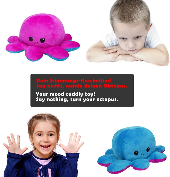 KUNSTIFY Riesen XXL Oktupus Stimmungs Kuscheltier 80cm XXL Oktopus Stimmungs Kuscheltier, Octopus Pl