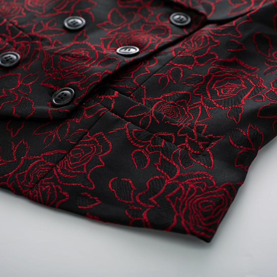 Belle Poque Damen Weste mit Gebogenes Revers V-Ausschnitt Karierte Weste mit Zwei Taschen Geometrisc