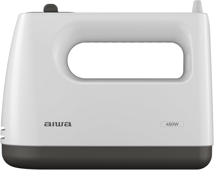 Aiwa Tesaberu AHX‑600 Stabmixer, 450 W, 5 Geschwindigkeitsstufen + Turbo-Funktion, 2 Knethaken und K