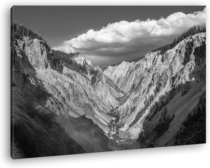 deyoli Fluss im steinigem Gebirge Effekt: Schwarz/Weiss Format: 100x70 als Leinwand, Motiv fertig ge