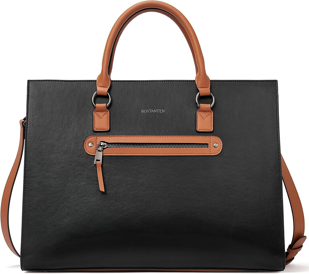 BOSTANTEN Damen Leder Aktentaschen 15.6 Zoll Laptop Handtasche Businesstasche Schultertasche Henkelt