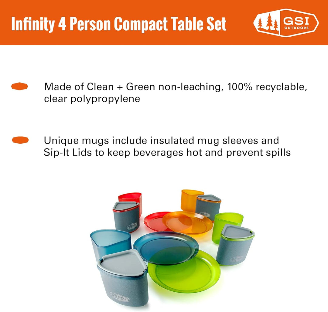 GSI Outdoors Geschirrset Infinity Compact für 4 Person, mehrfarbig, 75420