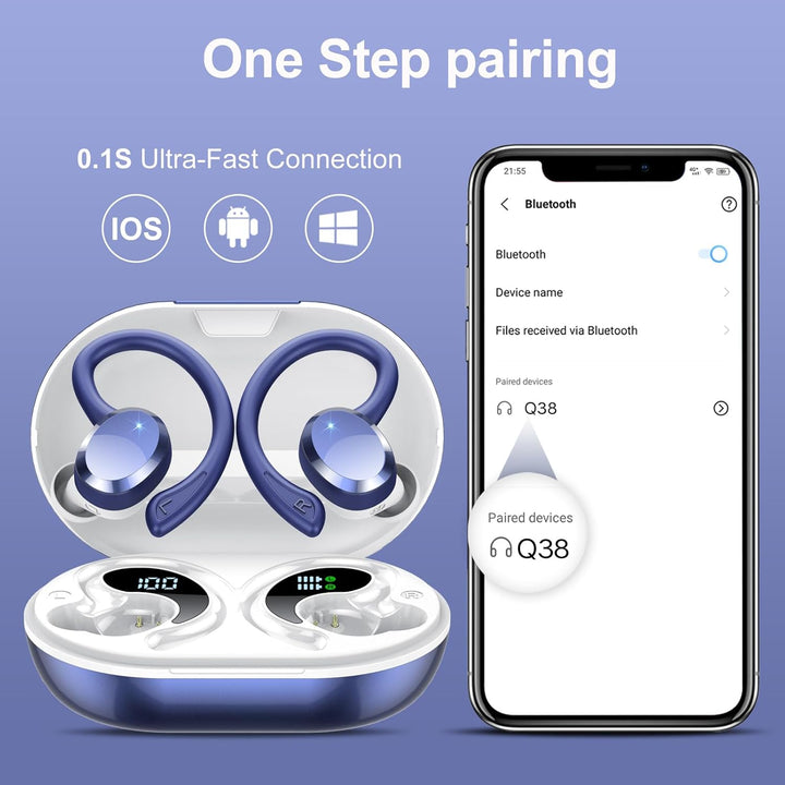 sprtoybat Bluetooth Kopfhörer, Kopfhörer Kabellos Bluetooth 5.4 mit 4 ENC Noise Cancelling Mic, Kabe