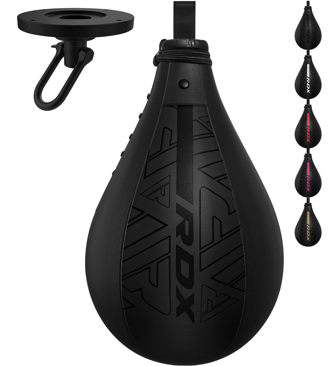 RDX Boxbirne Maya Hide Leder Set, Speedball Hängend Mit Halterung, Punchingball Boxing Speed Bag, Ge