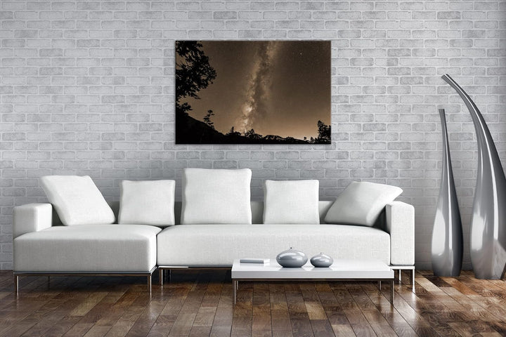 deyoli Milchstrasse in düsterer Nacht Effekt: Sepia Format: 80x60 als Leinwandbild, Motiv fertig ger