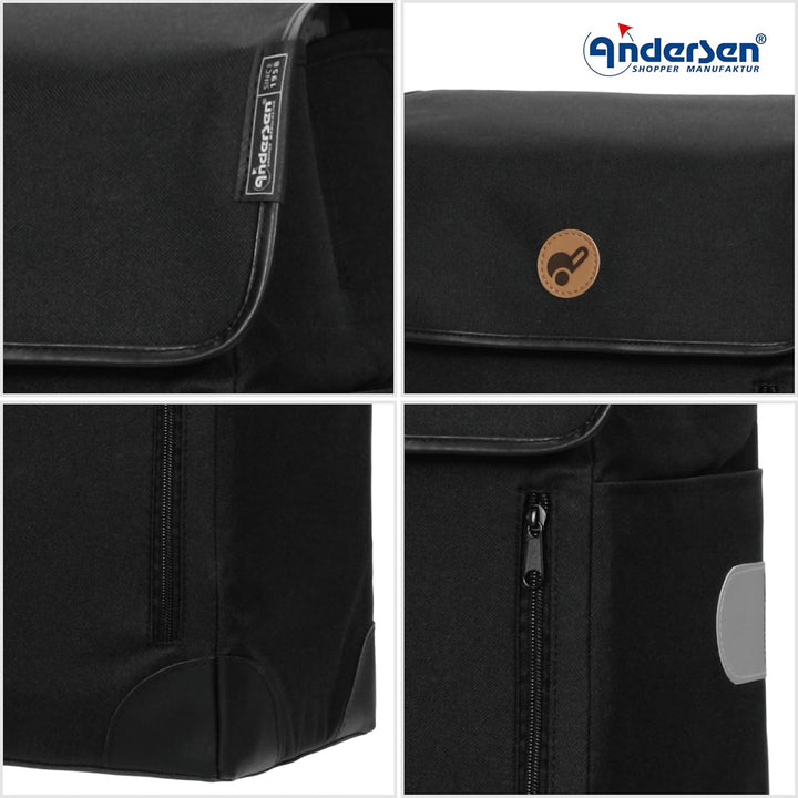 Andersen Einkaufstrolley Ersatztasche - 36 Liter - Seiten- & Fronttasche - extra Innenfach - wassera