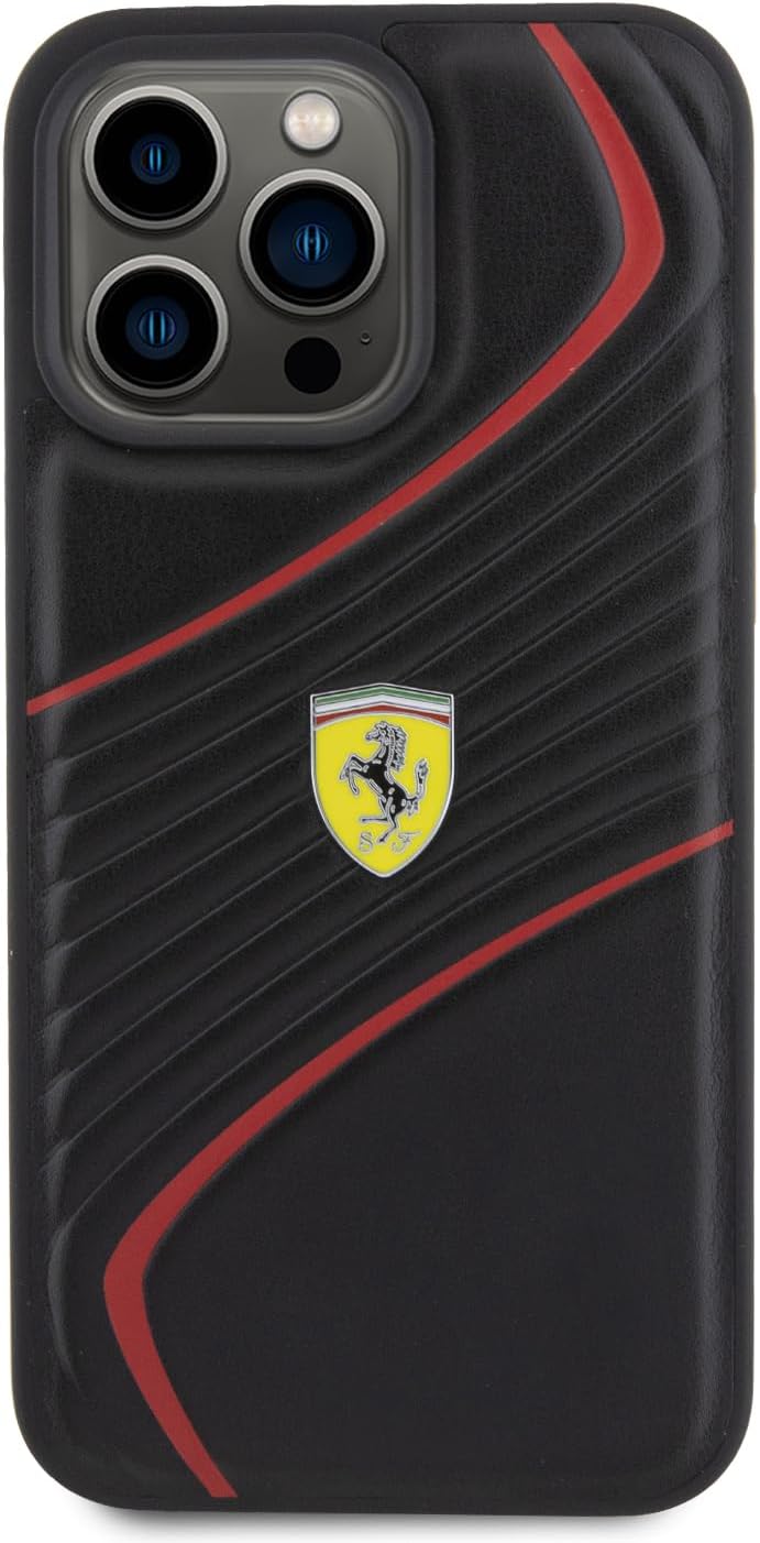 Ferrari FEHCP15XPTWK Hülle für iPhone 15 Pro Max 6.7" Schwarz hardcase Twist Metal Logo