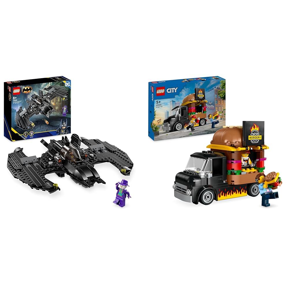 LEGO DC Batwing: Batman vs. The Joker, ikonisches Flugzeug-Spielzeug &amp; City Burger-Truck, Bauset mit