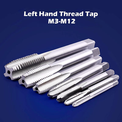 ATOPLEE 7 Stück HSS 6542 Metrischer Linksgewinde Gewindebohrer Satz, M3 M4 M5 M6 M8 M10 M12 M3-M12,7