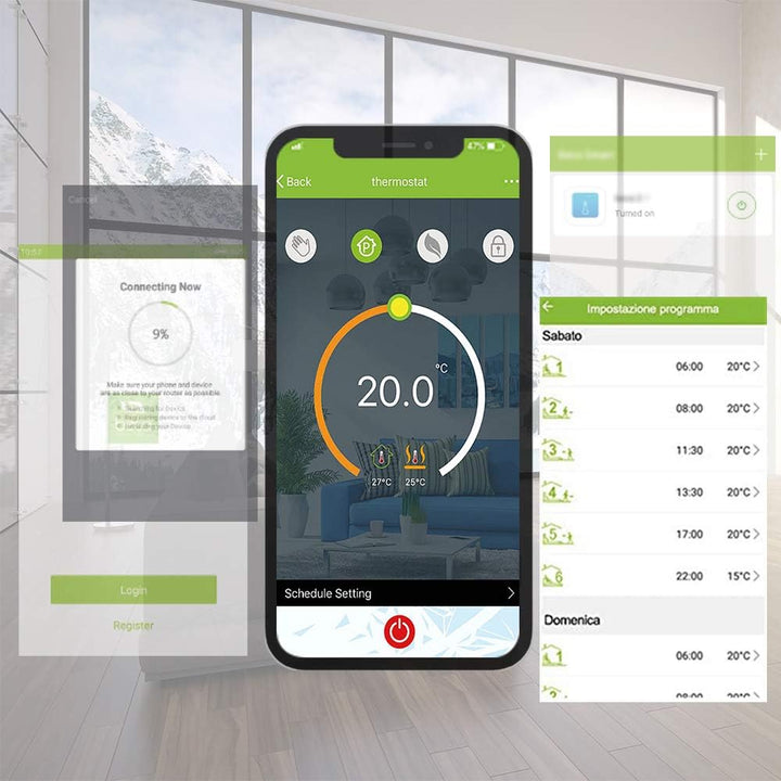 Irishom WiFi Raumthermostat für Gaskessel Thermostat mit 4,8 Zoll LCD-Bildschirm 5+1+1 Programmierba