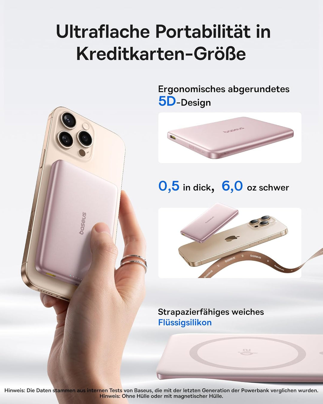 Baseus Picogo AM41 Power Bank, 10000mAh Qi2 Magsafe Powerbank 15W Wireless, Ultra Slim, PD 27W Schne