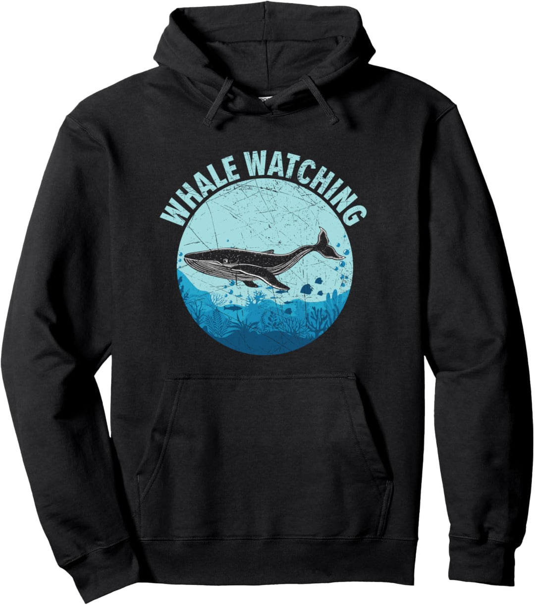 Wal beobachtet Meerestäuger Meerestiere unter Wasser Pullover Hoodie