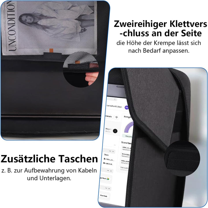 Laptop Sonnenschutz, 2-in-1 Faltbares Laptop Zelt & Tasche, Blendfreier Bildschirmschutz für Laptops