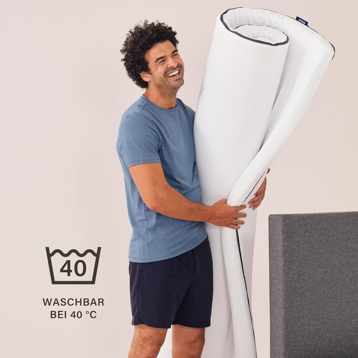 Emma Premium Matratzen Topper, 6cm dick, wendbarer HRX-Schaum für anpassbaren Komfort, Atmungsaktiv