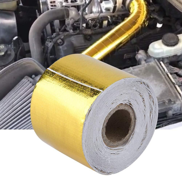 Auto Hitzeschutzfolie, 1 Rolle Goldene Aluminiumfolie Selbstklebend Reflektierendes Hitzeschild Kleb