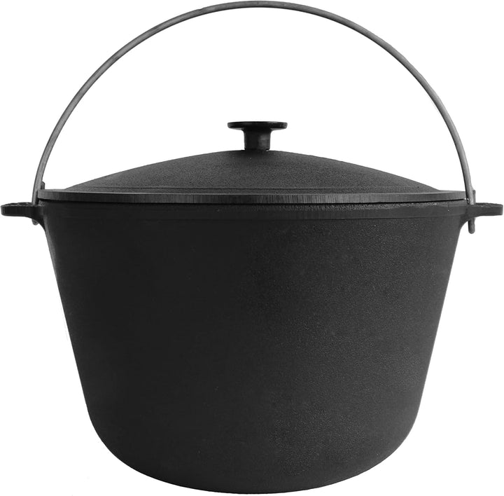 Сamping Topf Kazan 8L aus Gusseisen mit Bügel und Gusseisendeckel BRIZOLL Schwenktopf Campingtopf Gu