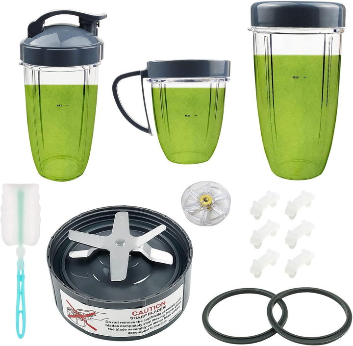 14 Stück Mixer-Ersatzteile Extraktor Klinge und Tassen für NutriBullet 600w &amp; 900w Serie, einschlies