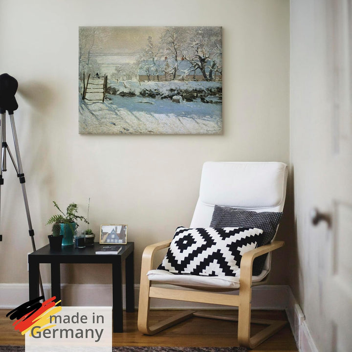 ARTland Leinwandbild Wandbild Bild auf Leinwand 80x60 cm Wanddeko Landschaften Wintergarten Bäume Sc