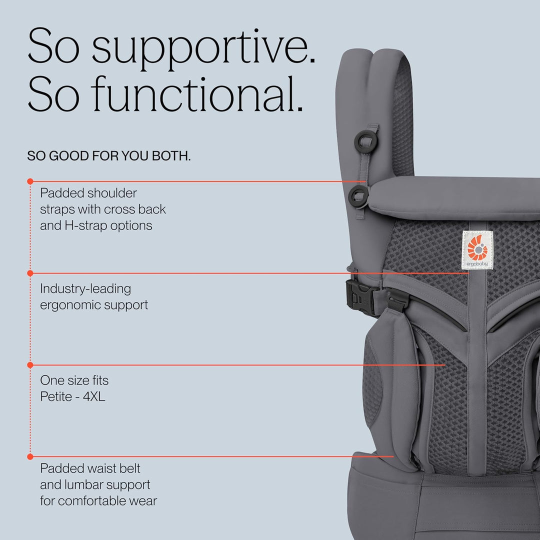 Ergobaby Babytrage für Neugeborene ab Geburt, Baby Tragesystem Omni Classic Mesh, Baby-Tragetasche B