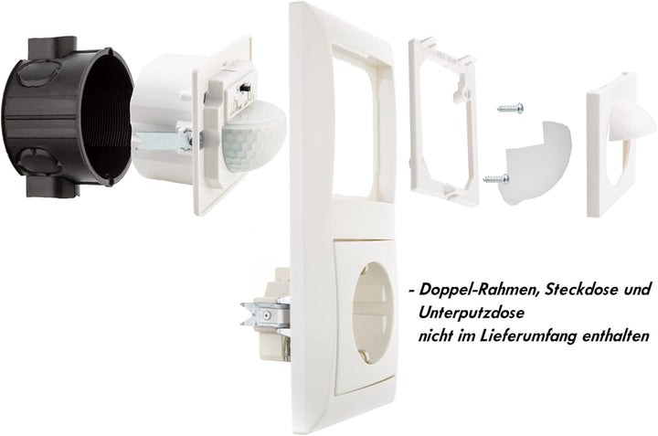 HUBER Motion 15R PIR Bewegungsmelder 190° für Innen I Unterputz Bewegungsmelder - Motion Sensor mit