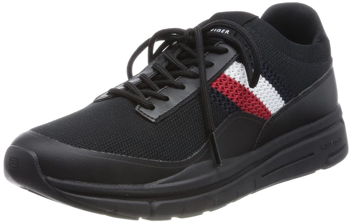 Tommy Hilfiger Herren Premium Lightweight Runner Knit Runner Sneaker 40 EU Schwarz, 40 EU Schwarz
