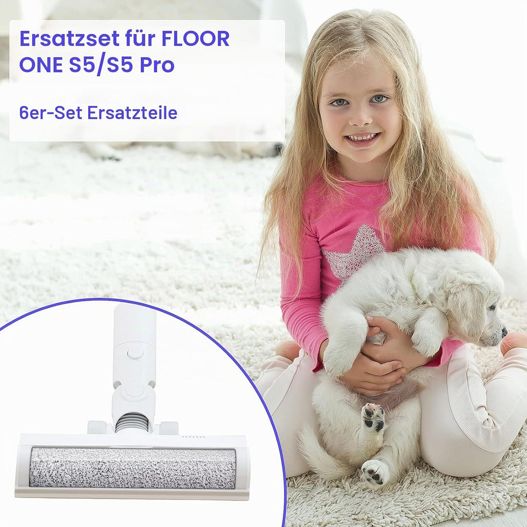 Ersatzteile für Tineco Floor One S5, Bürstenrolle und Ersatzfilter für Tineco Floor One S5 und S5 pr