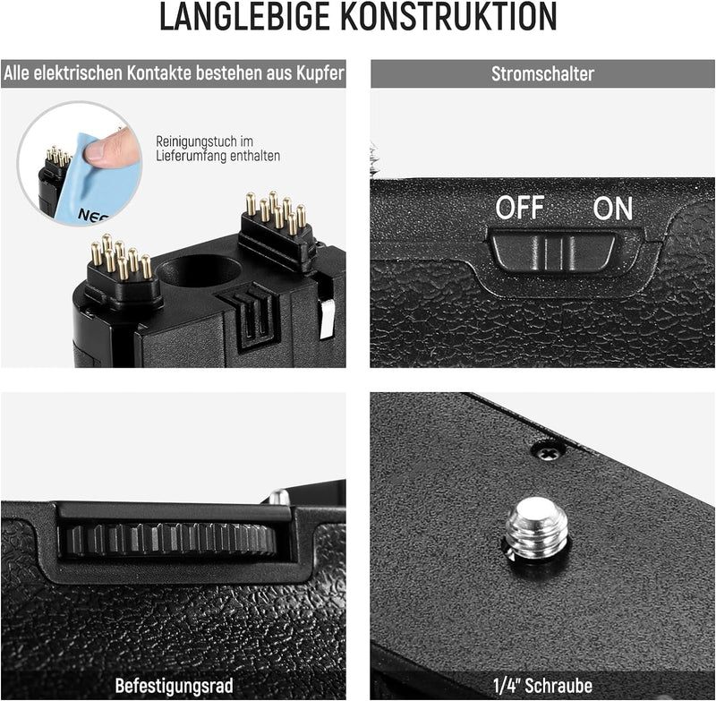 NEEWER BG-E21 Batteriegriff Ersatz, kompatibel mit Canon 6D Mark II DSLR Kamera, vertikaler Batterie