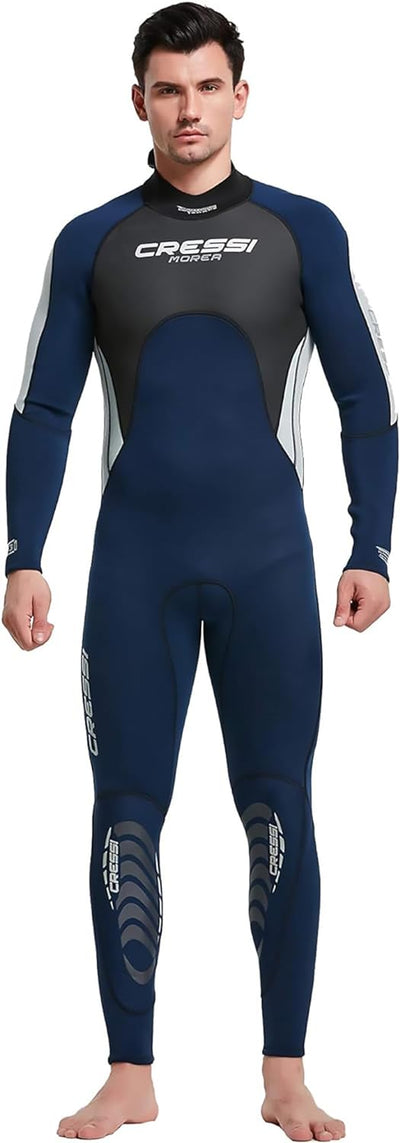 Cressi Morea Herren - Neoprenanzug 3mm für alle Wassersportarten XL/5 Blau/Silber/Silber, XL/5 Blau/