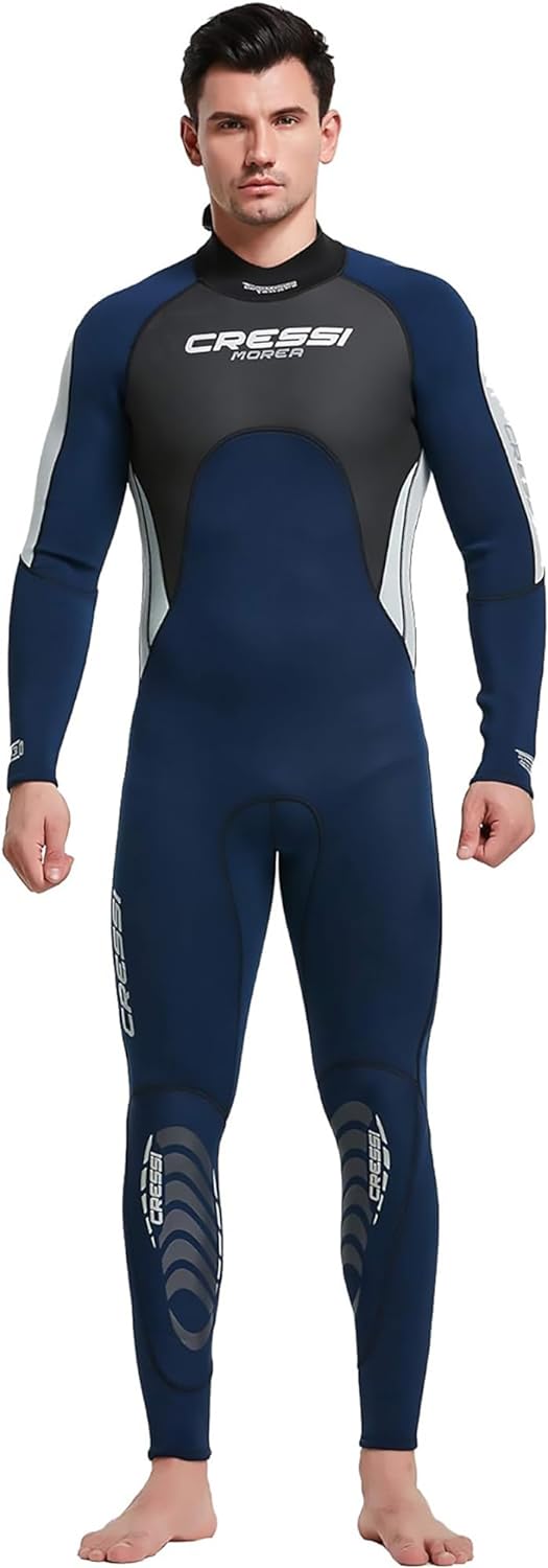 Cressi Morea Herren - Neoprenanzug 3mm für alle Wassersportarten L/4 Blau/Silber/Silber, S/2