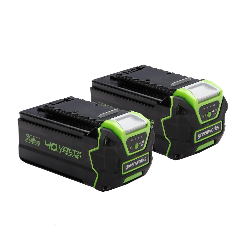 Greenworks 40V Akku - 2 Stück, Original Greenworks Akkus, 4Ah Lithium-Ionen Akkus für alle Greenwork