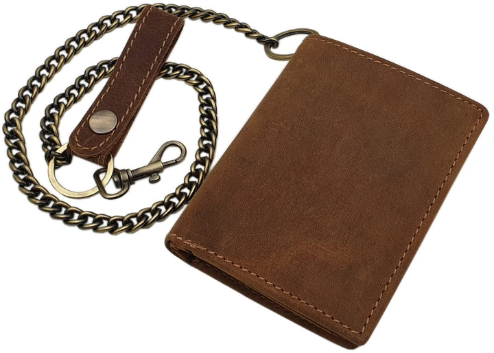 myledershop Echt Büffel-Vollleder Hochformat Bikerbörse/Geldbörse/Geldbeutel/Portemonnaie/Geldtasche