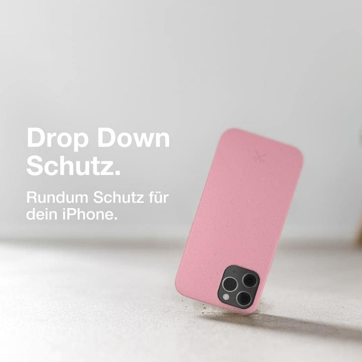 Woodcessories - Antibakterielle Bio Hülle kompatibel mit iPhone 12 Pro Max Hülle pink - Plastikfrei,