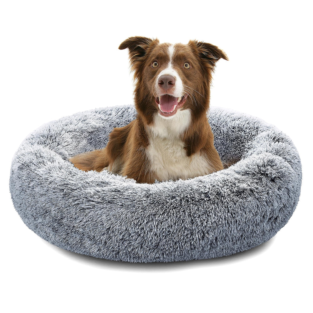 Hundebett Katzenbett Waschbar flauschig 70 cm Grau | orthopädische Hundebetten grosse und kleine Hun