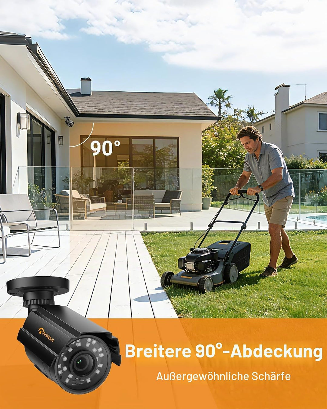 Anlapus 1080P Aussen Bullet Überwachungskamera IP66 Metallgehäuse 4in1 TVI/CVI/AHD/CVBS 24 IR LEDs 2