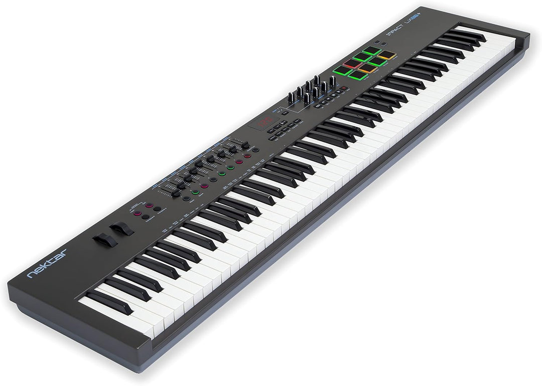 Nektar Impact LX88 + USB MIDI Keyboard Controller with DAW Integration & M-Audio SP-2 - Universal Su