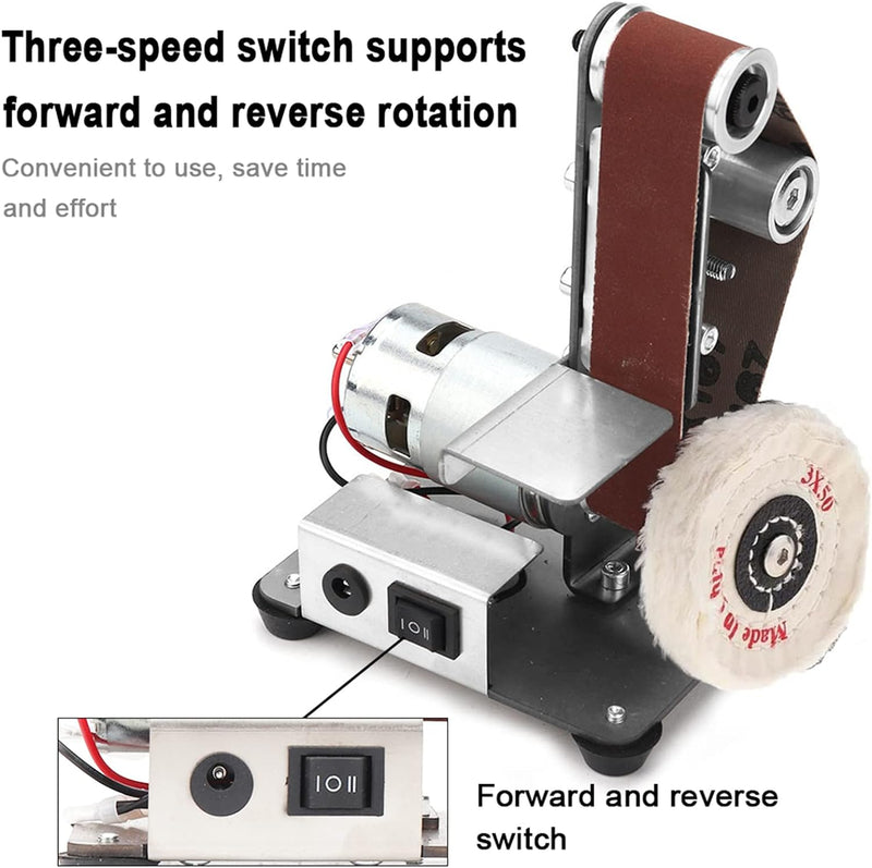 Memows 800W Mini Elektrischer Riemenschleifer,DIY Polierschleifmaschine, Multifunktionale Tischplatt