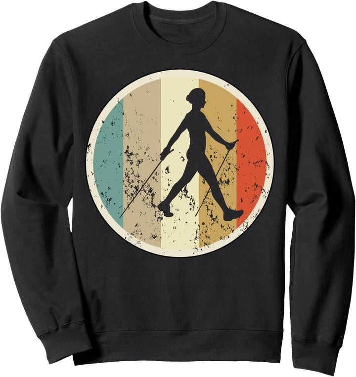 Nordic Walking Wanderer Gehen Trekking Retro Vintage Grunge Sweatshirt