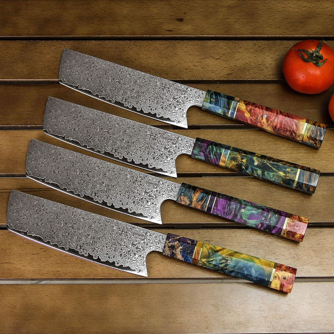 Hajegato Damastmesser Küchenmesser Einzigartiges Griff Kochmesser Profi Messer Japanisches Messer Vg