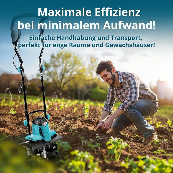 Könner &amp; Söhnen KS 1000T E Elektro-Bodenhacke, Stake Metallfräsen, 36 cm Arbeitsbreite, bis 22 cm Ar