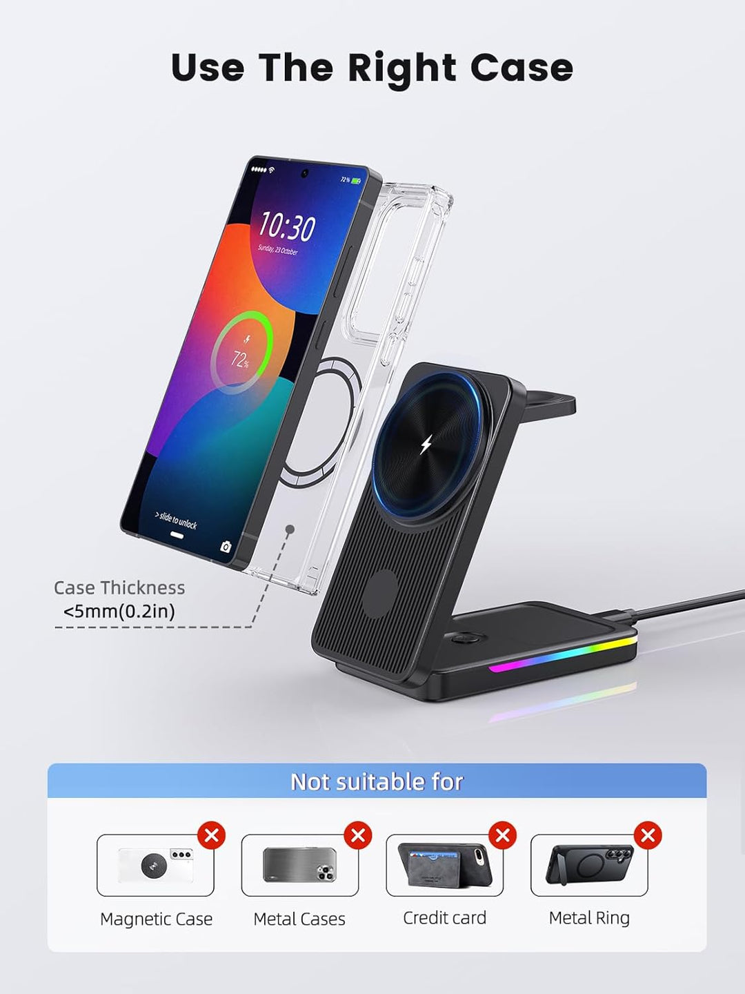 Magnetisch Ladestation für Samsung Galaxy S26 Ultra S25 Z Fold 7 Z Flip 7, Magsafe Ladegerät Faltbar