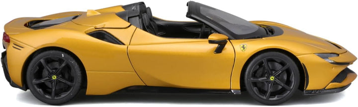 Bburago Ferrari SF90 Spider: Modellauto im Massstab 1:18, Ferrari Race & Play Serie, Kofferraum, Mot