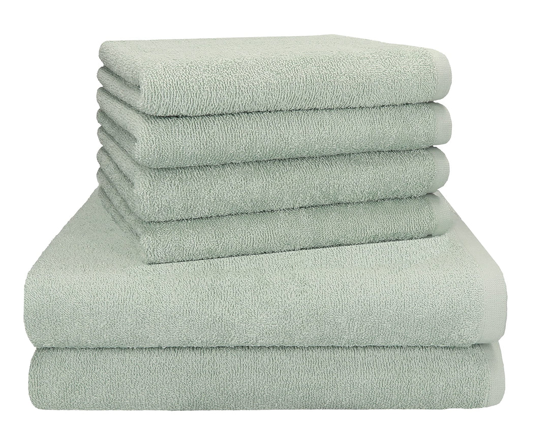 Betz Berlin 6er Set 2X Maxi Duschtuch 100 x 150 cm 4X Handtuch 50 x 100 cm 100% Baumwolle Farbe Jade