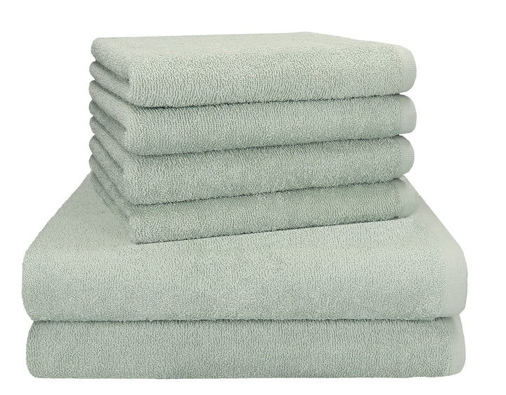Betz Berlin 6er Set 2X Maxi Duschtuch 100 x 150 cm 4X Handtuch 50 x 100 cm 100% Baumwolle Farbe Jade
