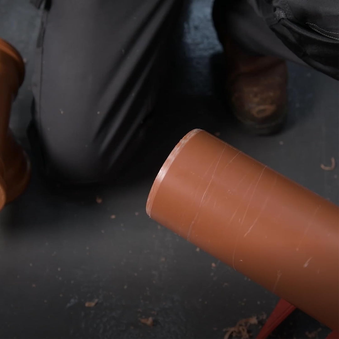 Metex Chamf 110 mm PVC Kunststoff Boden Drainage Rohr Fasen Werkzeug – Bohrmaschine montiert