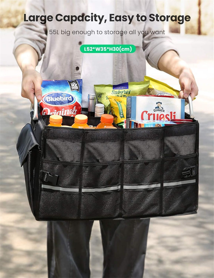 UGREEN Kofferraum Organizer Auto mit Deckel 55L Klappbox Faltbar Wasserdicht Kofferraumtasche Auto O