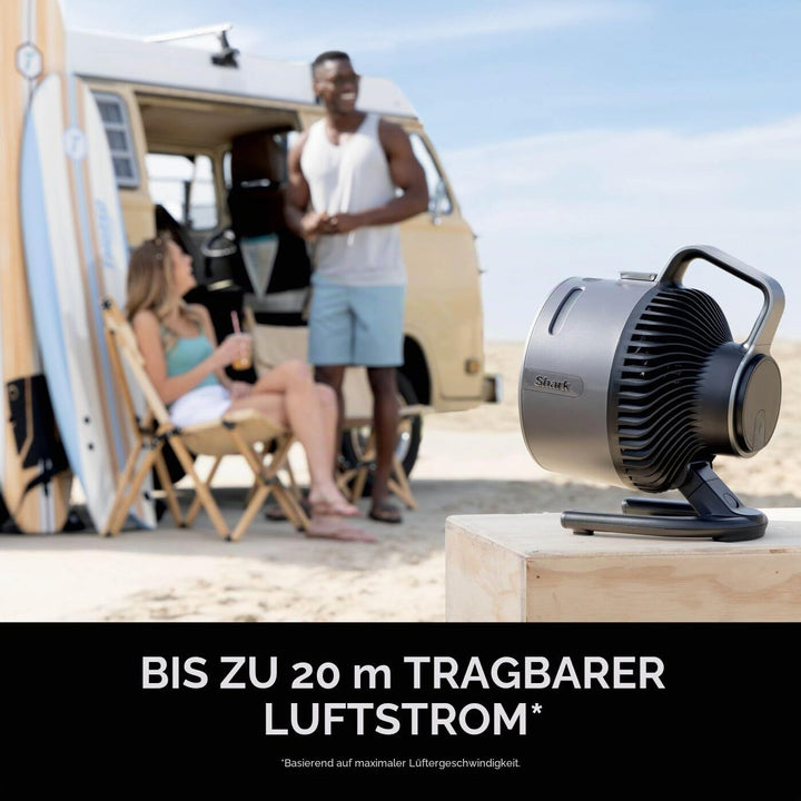 Shark FlexBreeze HydroGo Leistungsstarker kabelloser Ventilator mit Nebel, Innen- und Aussenkühlung,