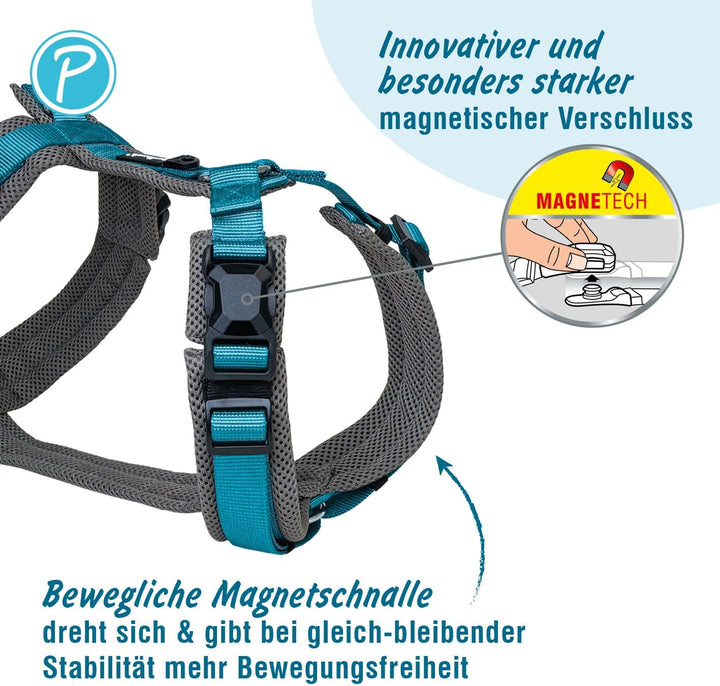 Petlando Hundegeschirr Magnetech Y-Comfort – Innovative Magnetschnalle, atmungsaktiv, mit Mesh gepol
