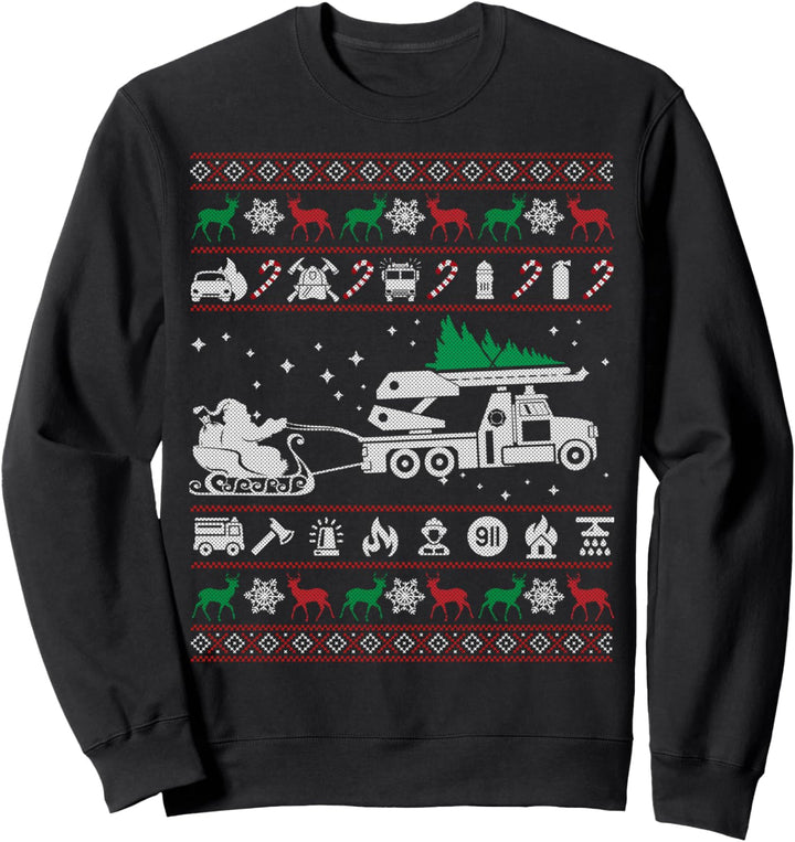 Firefighter Ugly Christmas Sweater Gifts for Firefighter Sweatshirt